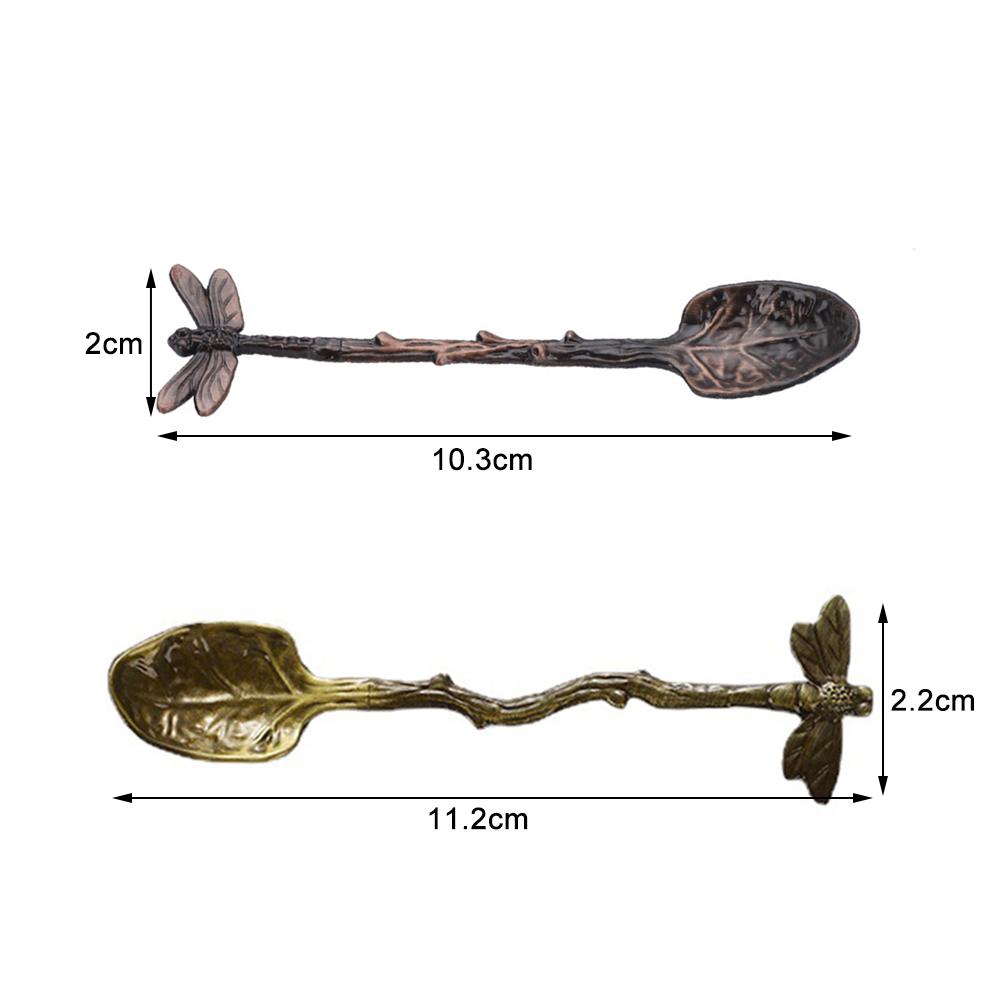 Nová retro kávová lžička vážka větvička dekorativní míchací lžička slitina listová lžička lesní styl přenosná dezertní lžička čajová lžička