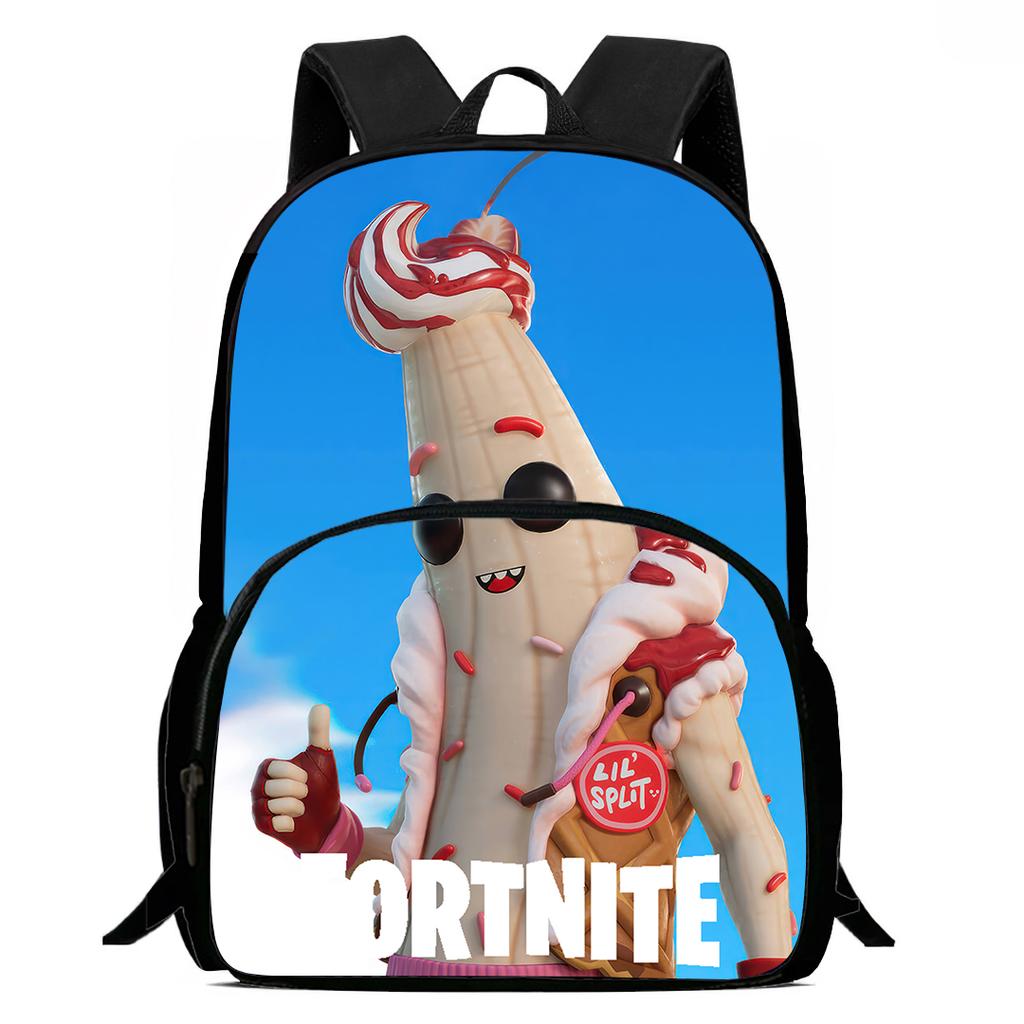 15-Inch Fortnite Cartoon Backpack with Front Pocket, Ergonomic Spine Protection Design & Padded Back Panel for Kids