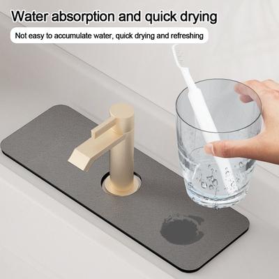 Durable Diatomite Faucet Draining Mat Multifunction Convenient Drying Mat Splash Countertop Protector Kitchen Bathroom Supplies