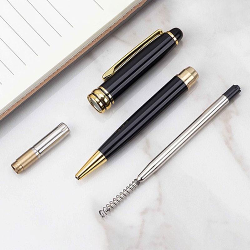 6x Black Ink Ballpoint Pen Journaling Pen Smooth Writing Pen Metal Signature Pen Stationery Supplies for Writing