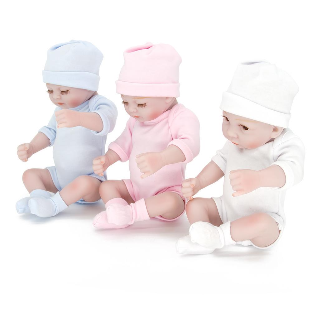 28 cm 11 tommer vinyl Leketøy Reborn Rebirth dukke Lukket øye simulering for barn Bursdag Julegaver ledsaget av leker