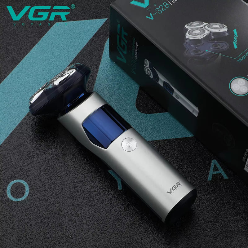 New Men's Shaving Stainless Steel LCD Digital Display IPX7 Washable Three-Head Floating Electric Shaver Powerful Power and Low Noise Design