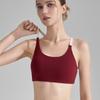 Thin-strapped Color-blocked Sports Bra Cross-back Short Fitness Underwear Shockproof Yoga Vest