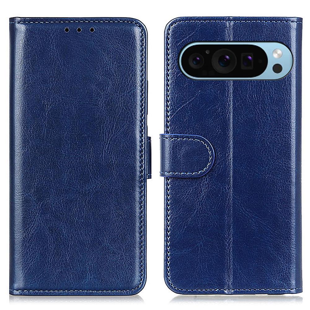 For Google Pixel 10 Pro/10/9 Pro/9 Crazy Horse Texture Phone Case PU Leather Phone Stand Cover