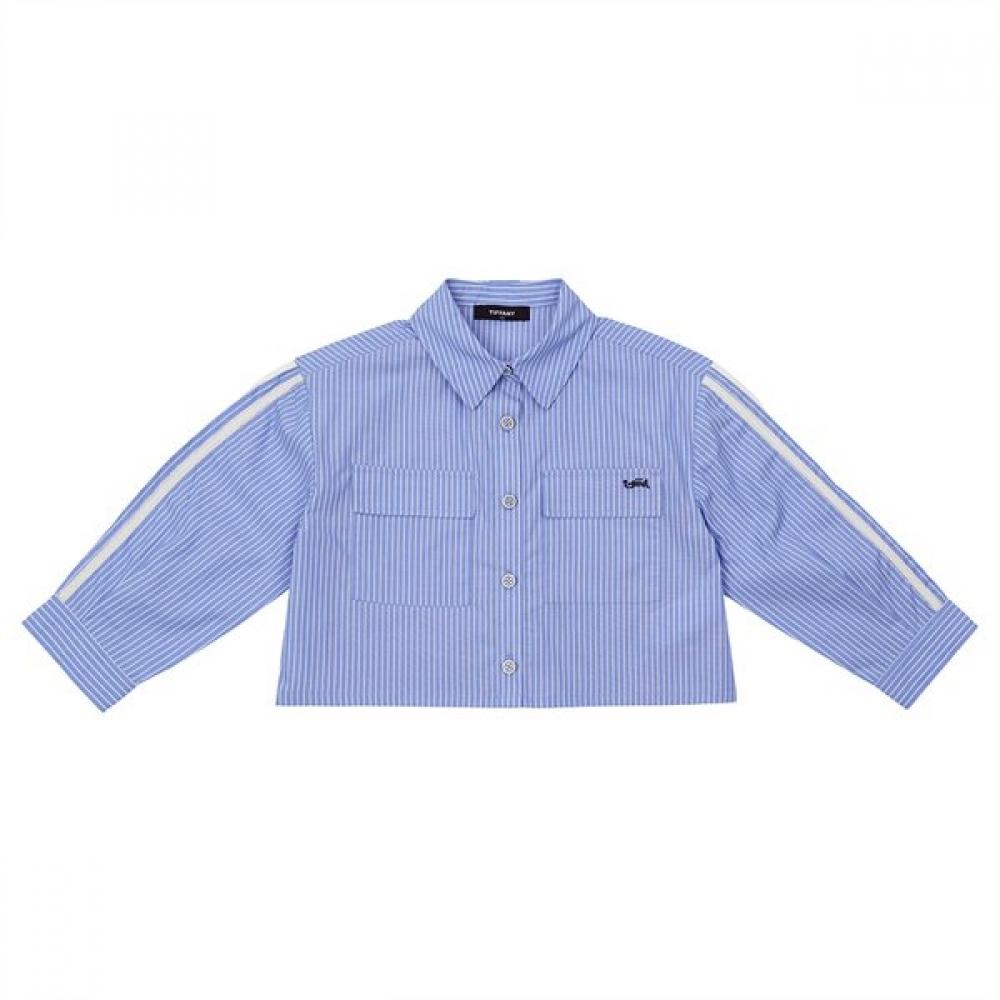 Tiffany Blue Stripe Crop Shirt T54kab030 Blue/120