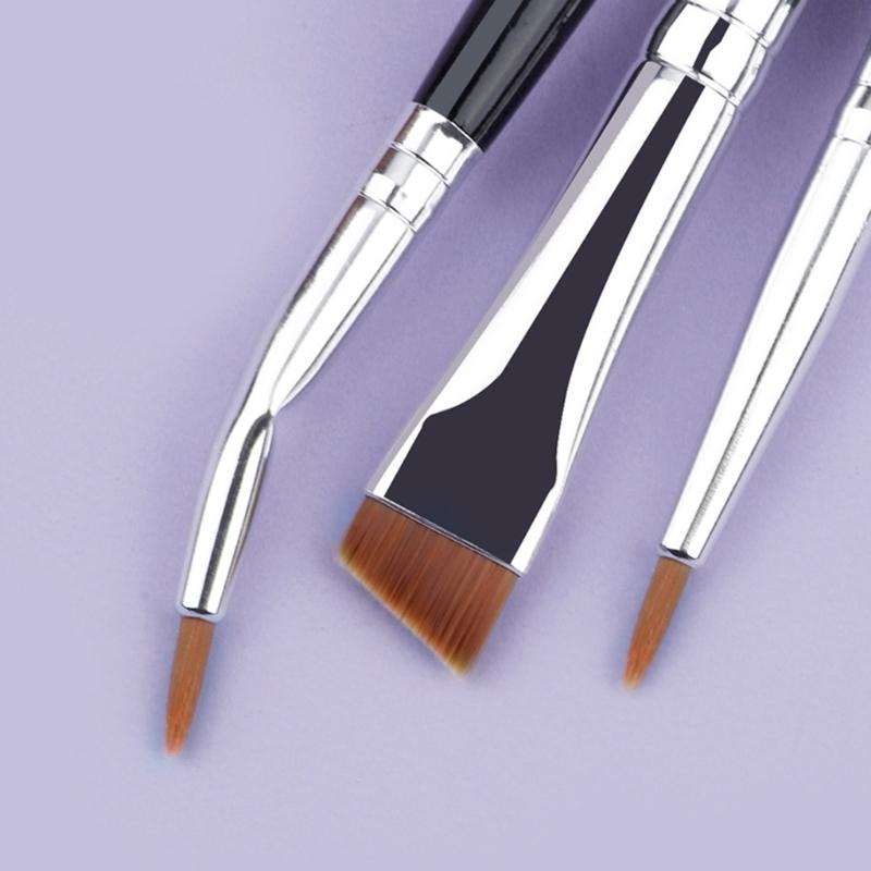3pcs Fine Tip Angled Eyeliners Brushes With Wood Handle Makeup Brush For Detailed Looks Suitable For Various Occasion