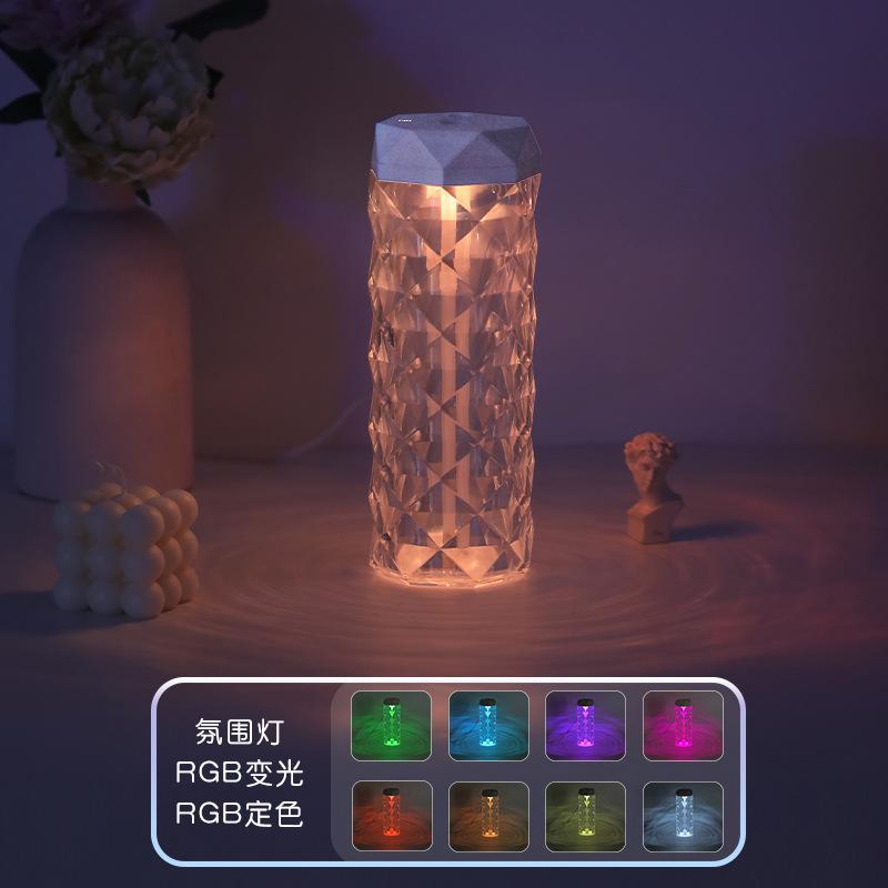 1000ML/400ML Bunter USB-Kristall-Luftbefeuchter Aromatherapie Luftreiniger für Schlafzimmer Schreibtisch Home Office Nebelgenerator