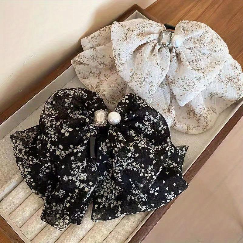 1Pc Chiffon Floral Sweet Half-tied Hairpin Bridal Headdress for Wedding Banquet Holiday Party Decoration