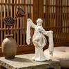 3D Printed Traditional Chinese Water Sleeve Dance Sculpture Mini Dancer Figurine for Desk Decor Small Gift