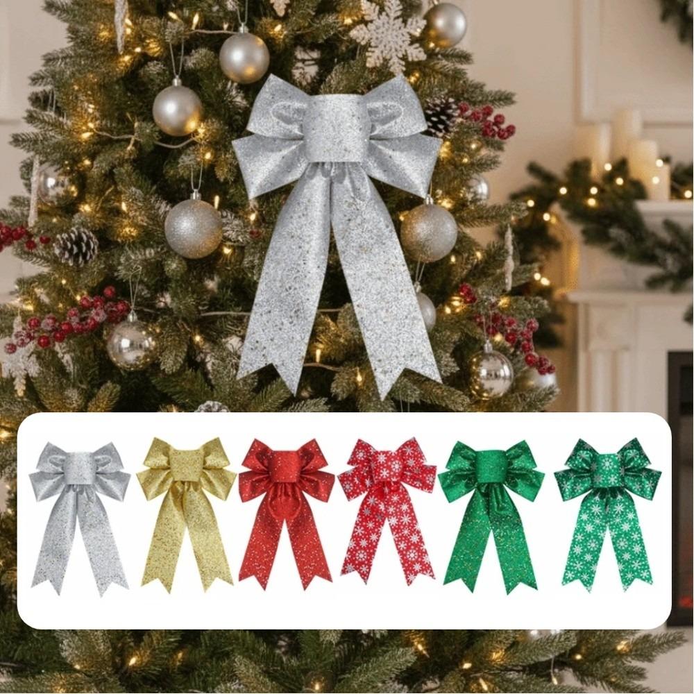 Creative Bow Christmas Decoration Sparkling Christmas Bow Decorations  Xmas Party Supplies