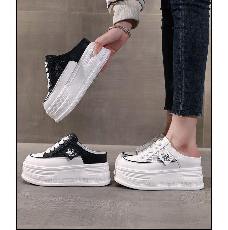 Super thick-soled fashion bag head cool slippers women wear versatile soft-soled white shoes summer shoes