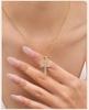 Stylish Christian Cross Jewelry Set, Women's Necklace Bracelet Earrings Ring 4pc for Birthday Christmas Baptism Gift