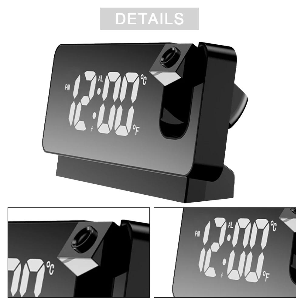 Advanced Digital Alarm Clock with 180 Degree Ceiling Projector and LED Display Perfect for Bedroom and Office Use