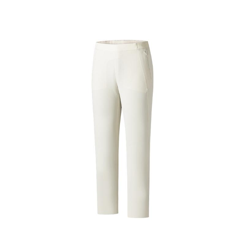 

Anta Comfortable Simple Mid-Rise Versatile Solid Color Straight Leg Casual Pants Women bottoms Natural-Wood-Color 162520504-1 L