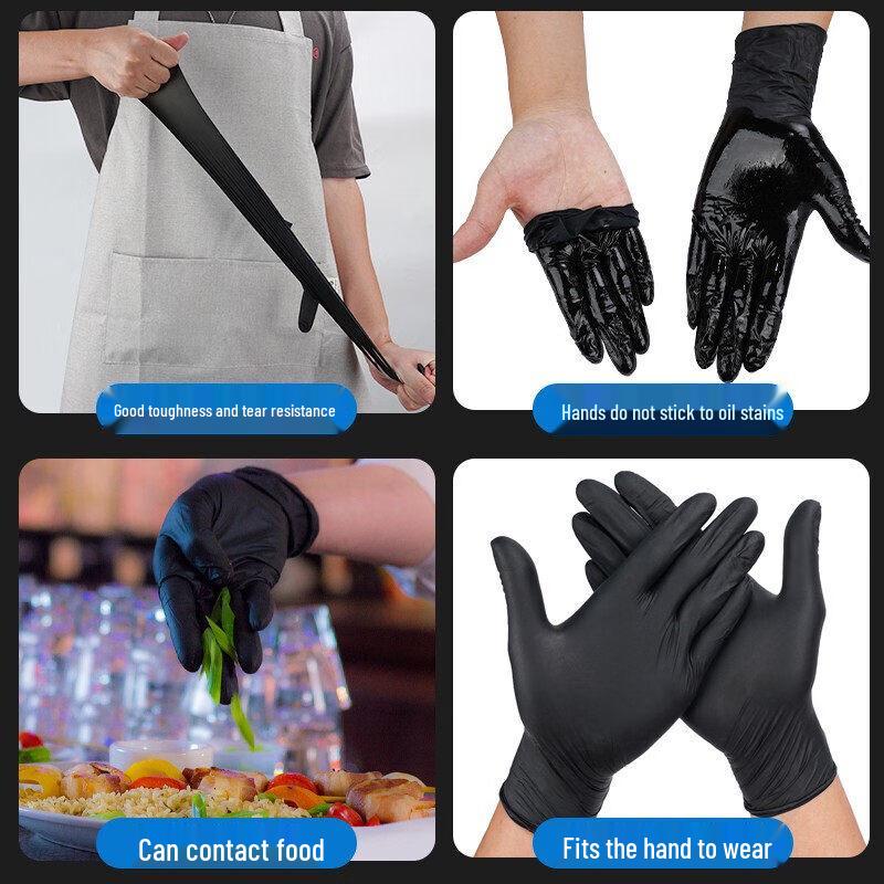 Intco Medical Food Grade Black Nitrile Disposable Gloves