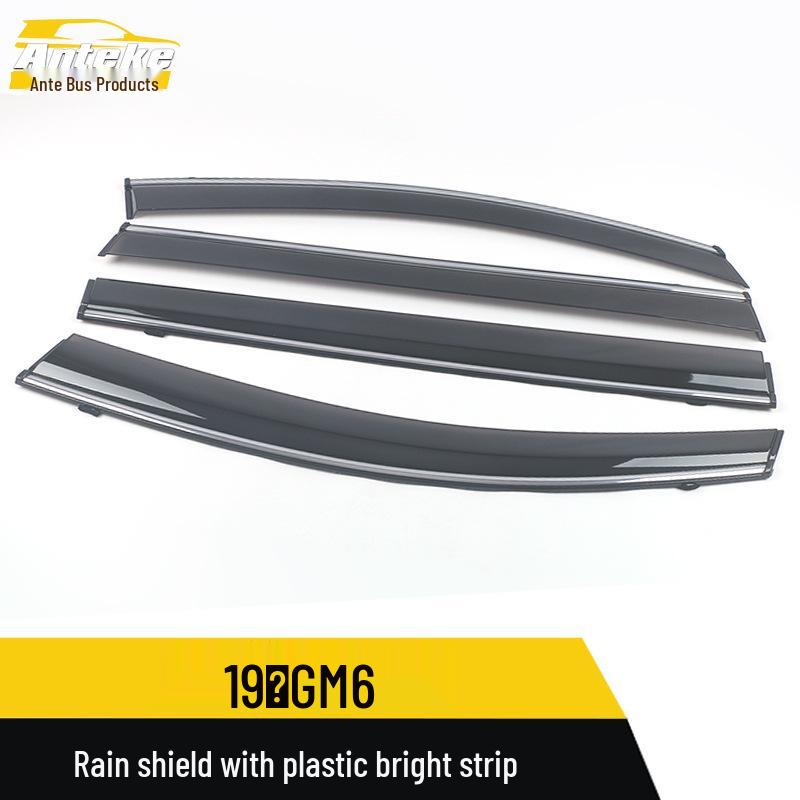 19 GM6 Rain Deflectors with Bright Strip Trim - Decorative Car Accessories