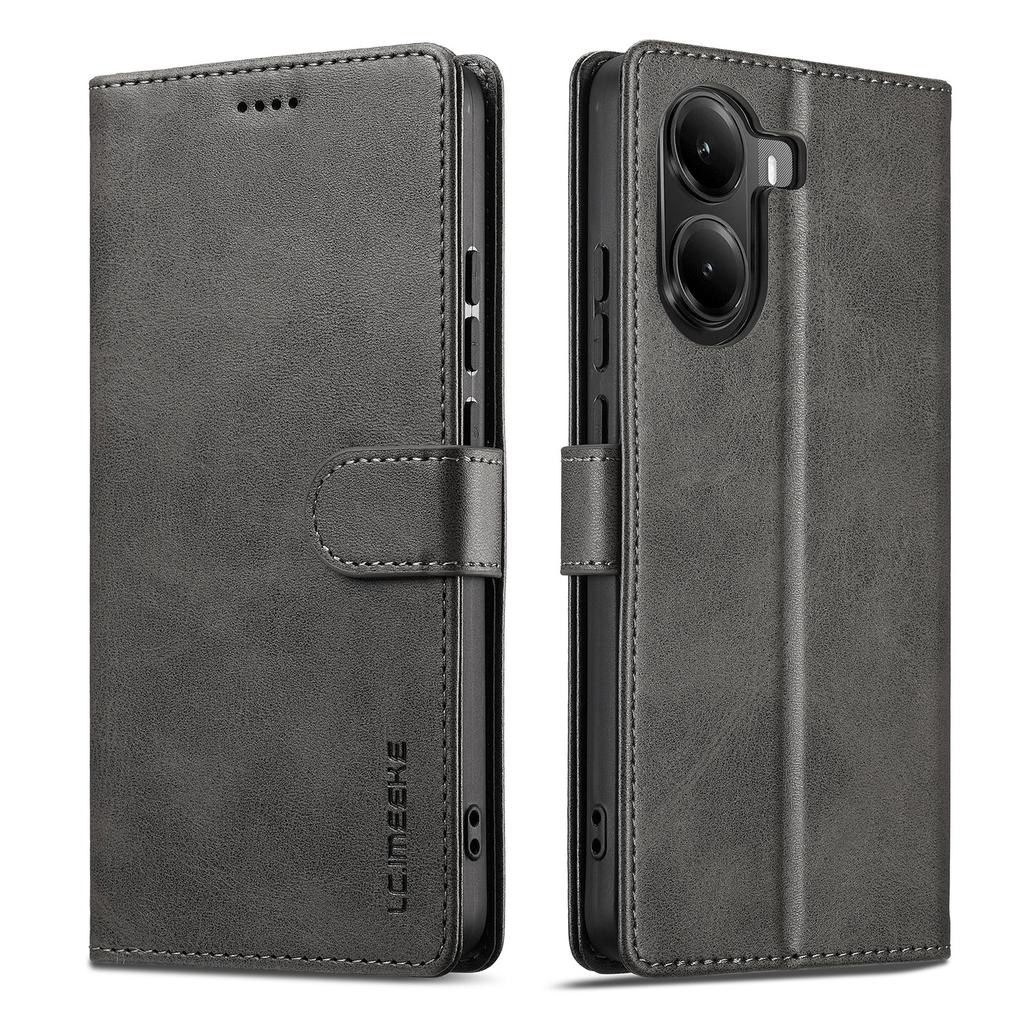 LC.IMEEKE For Xiaomi Poco X7 Pro 5G Case Calf Texture PU Leather Stand Wallet Phone Cover