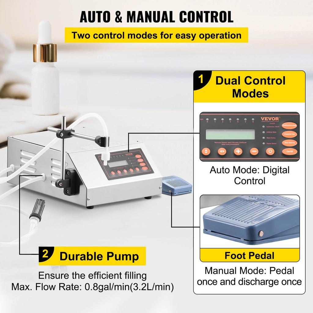 Liquid Filling Machine 2-3500ml GFK-160 LCD Display Digital Control Pump Liquid Filler Machine Automatic Liquid Filling Machine