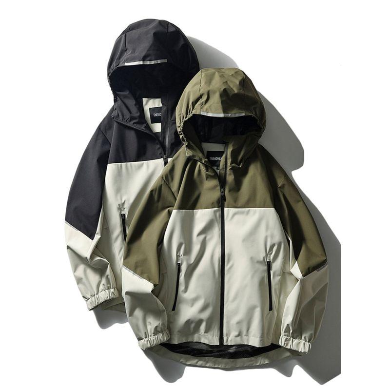 Color-Blocked Windbreaker Jacket for Men, Spring and Autumn Windproof and Waterproof Functional Sports Hooded Windbreaker, Foreign Trade Men's Jacket