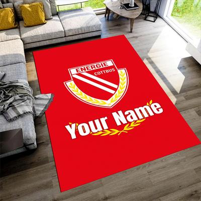Fc Energie Cottbus Customizable Name Carpet Perfect for Game Room Entryway Playrooms Bedrooms Anti-slip Rug Decorate Offices Wedding Party Gift