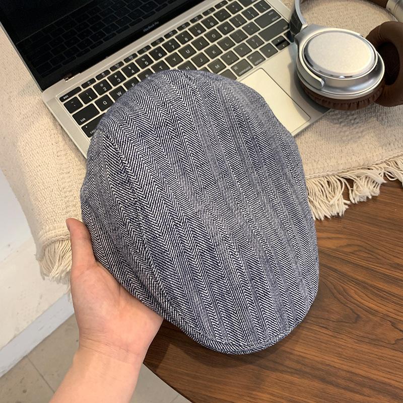 British style retro forward hat women spring and autumn versatile anti-wearing beret fashion big head circumference show face small hat trend