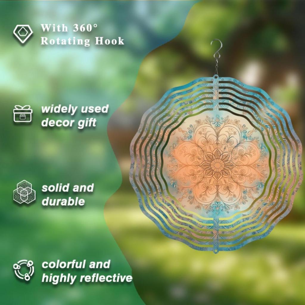10 Inch Hanging Wind Chime for Garden Lawn Decor Spring Summer Outdoor Decoration with 360 Rotating Hook Elegant Artistic Design Gift for Friends