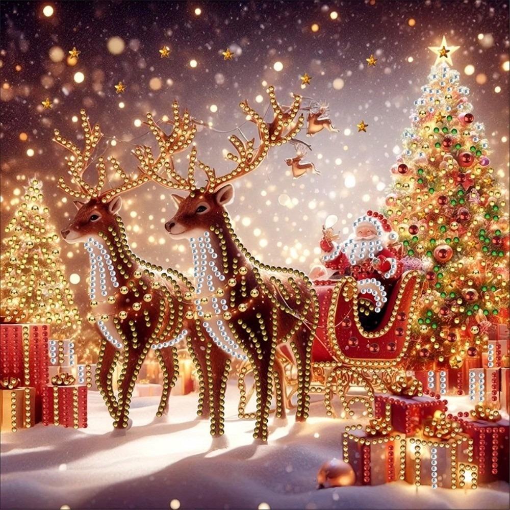 Single-Sided Drill Christmas Rhinestone Painting Art Kit Window Pendants