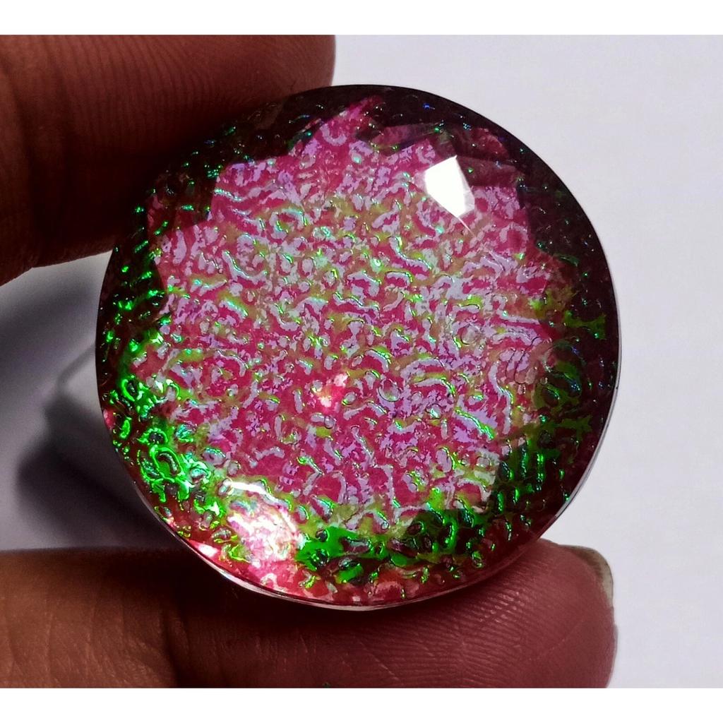 Natural Doublet Monarch Fire Opal 75+ Ct Round Cut Certified Stunning Gemstone