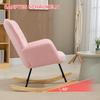 Retro Design Rocking Chair Solid Wood Armchair Relaxation Chair 98 Cm X 71 Cm X 101 Cm Pink