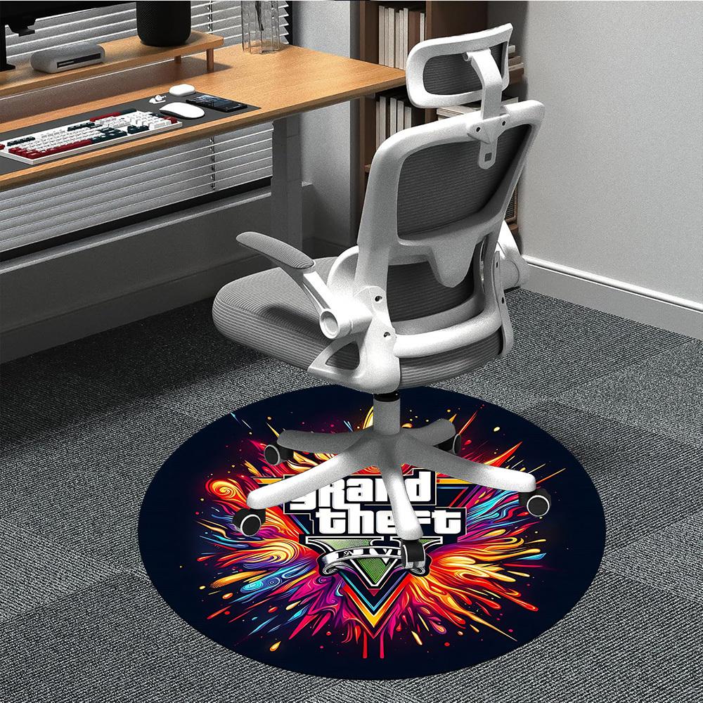 GTA V Office Round Area Rug,  Under Office Chairs Bedroom Living Room Home Decor a0908146