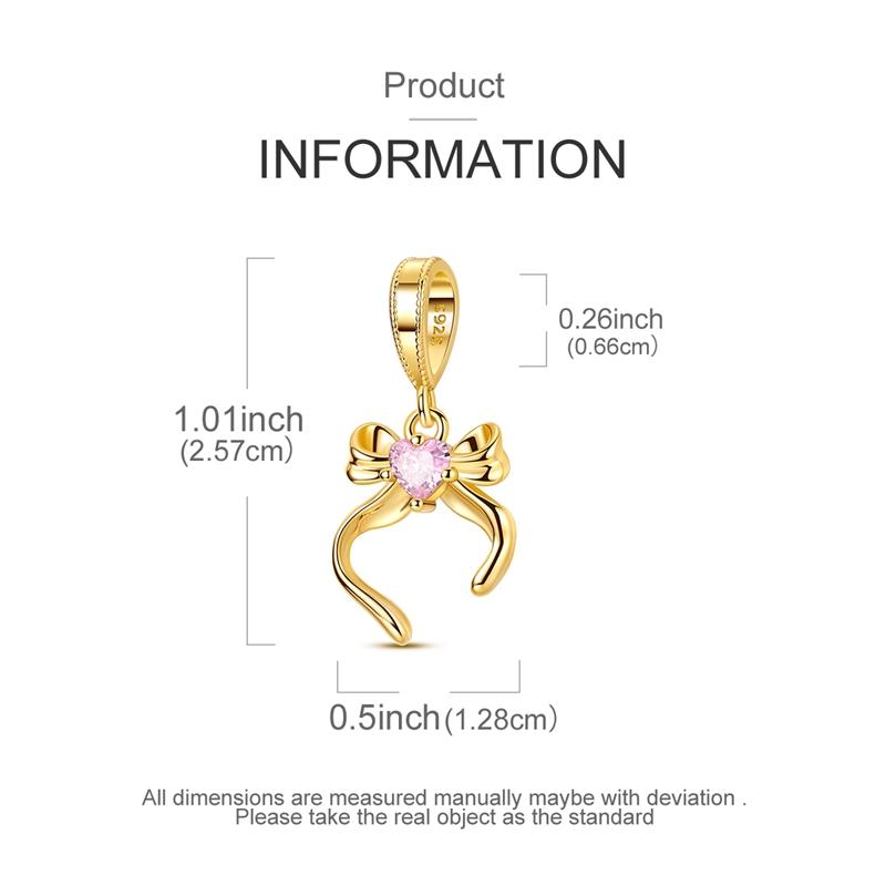 Romantic Bow Pendant Copper Golden Bow Charm Good Sisters Pendant Fit For The Brand'S Diy Bracelet Women Jewelry Gifts