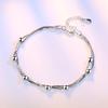 925 Sterling Silber Modisches Sternen-Quadrat-Armband mit Perlen Geschenk Schmuck