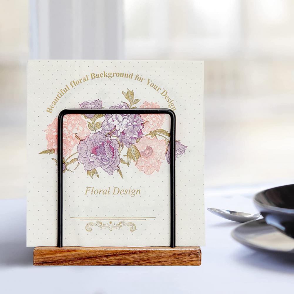Napkin Holder for Dining Table Capacity Napkin Container Metal Wooden Napkin Holder for Kitchen Table Sturdy Paper for Decors