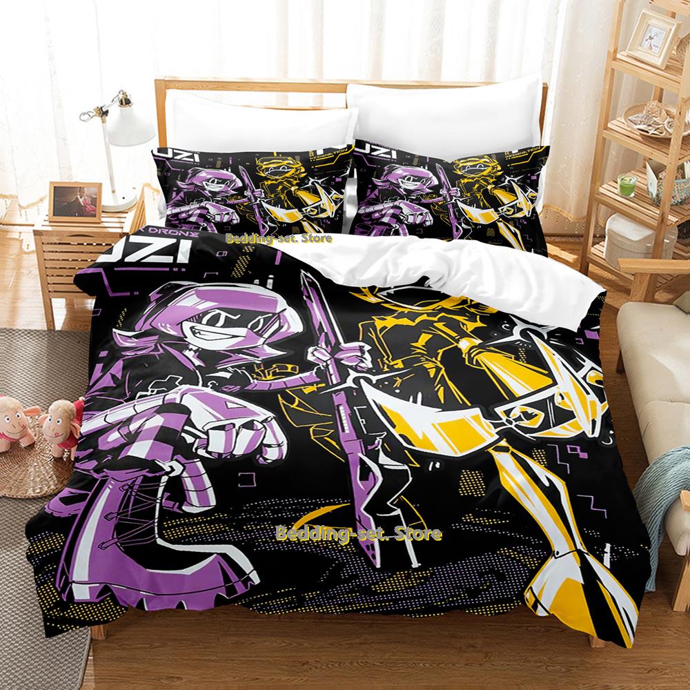 Comforter Murder Drones Bedding Set Cartoon Anime Three-Piece Set Adult Kid Bedroom Three-Piece Suits 3D Kawaii Queen Size Bed Sheets