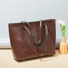 Commuter fashion women's bags, versatile leather tote bags, foreign-style texture large-capacity cowhide women's shoulder bags