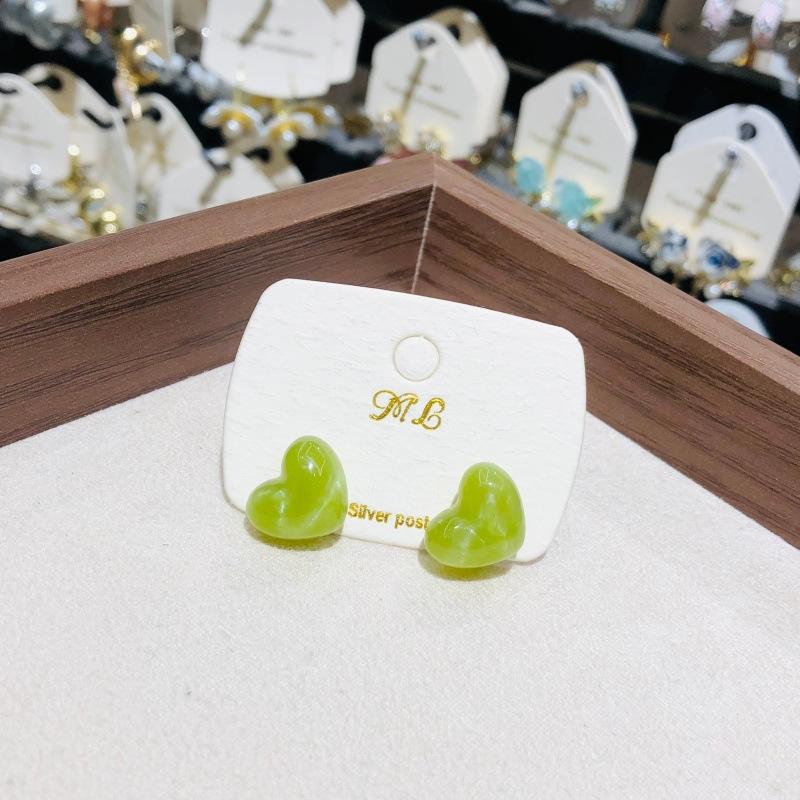 Shine Cute Marine Heart Earrings New Trend Boho Atomic Love Heart Stud Earrings Fashion Jewelry for Women
