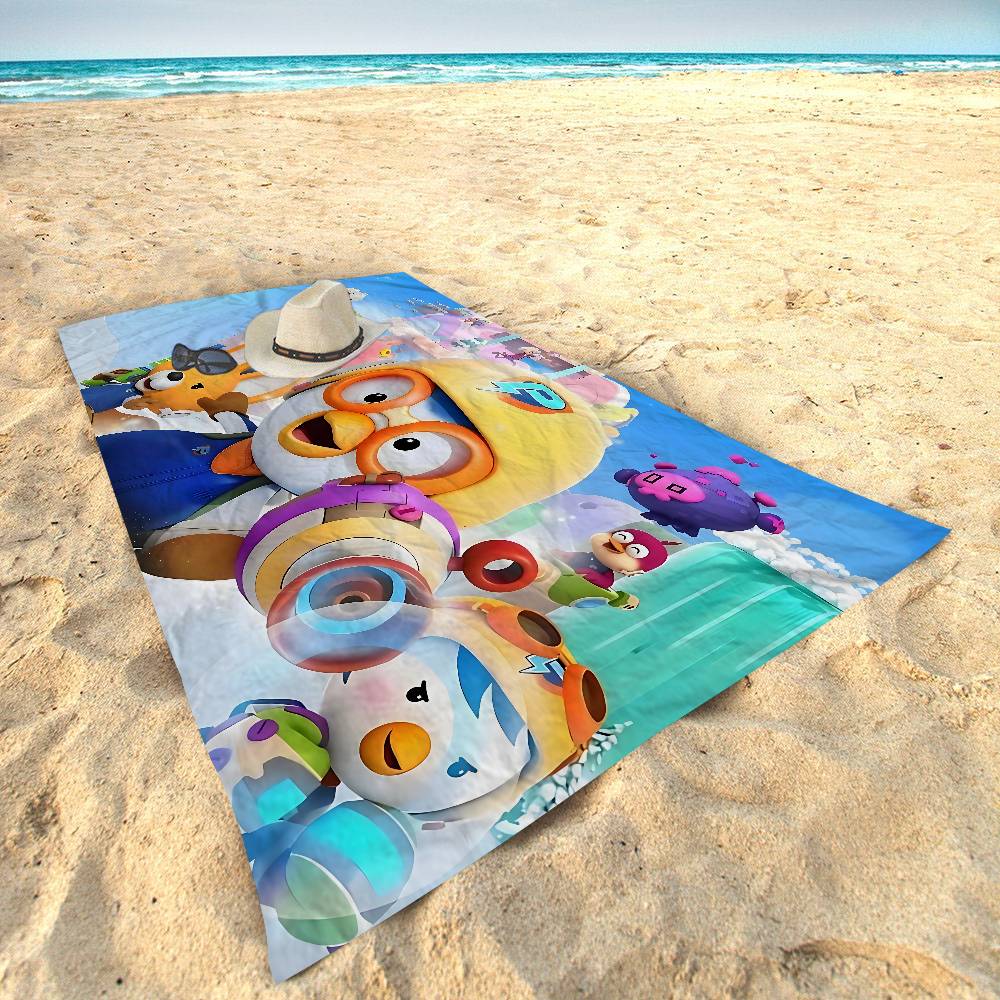 Cartoon P-Pororo Cute Microfiber Beach Towel Absorbent Quick Dry Soft Yoga Swimming Resort Mountain Climbing Towel
