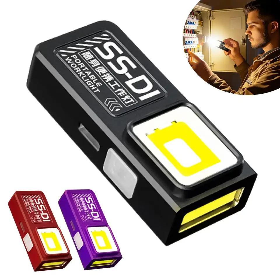 1/2Pcs Mini COB LED Flashlight Rechargeable Powerful Work Light with Clip Magnet Waterproof Camping Walking Pocket Lamp Portable Lights