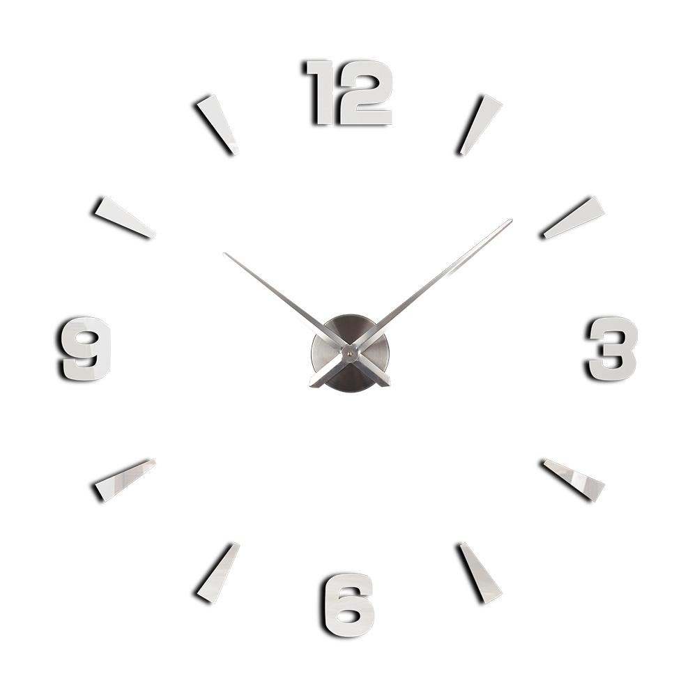City Art Unique Nordic Luxury Acrylic Sticker Silver Big DIY 3D Home Decoration Modern Wall Clocks Wall Horloge Reloj Pared