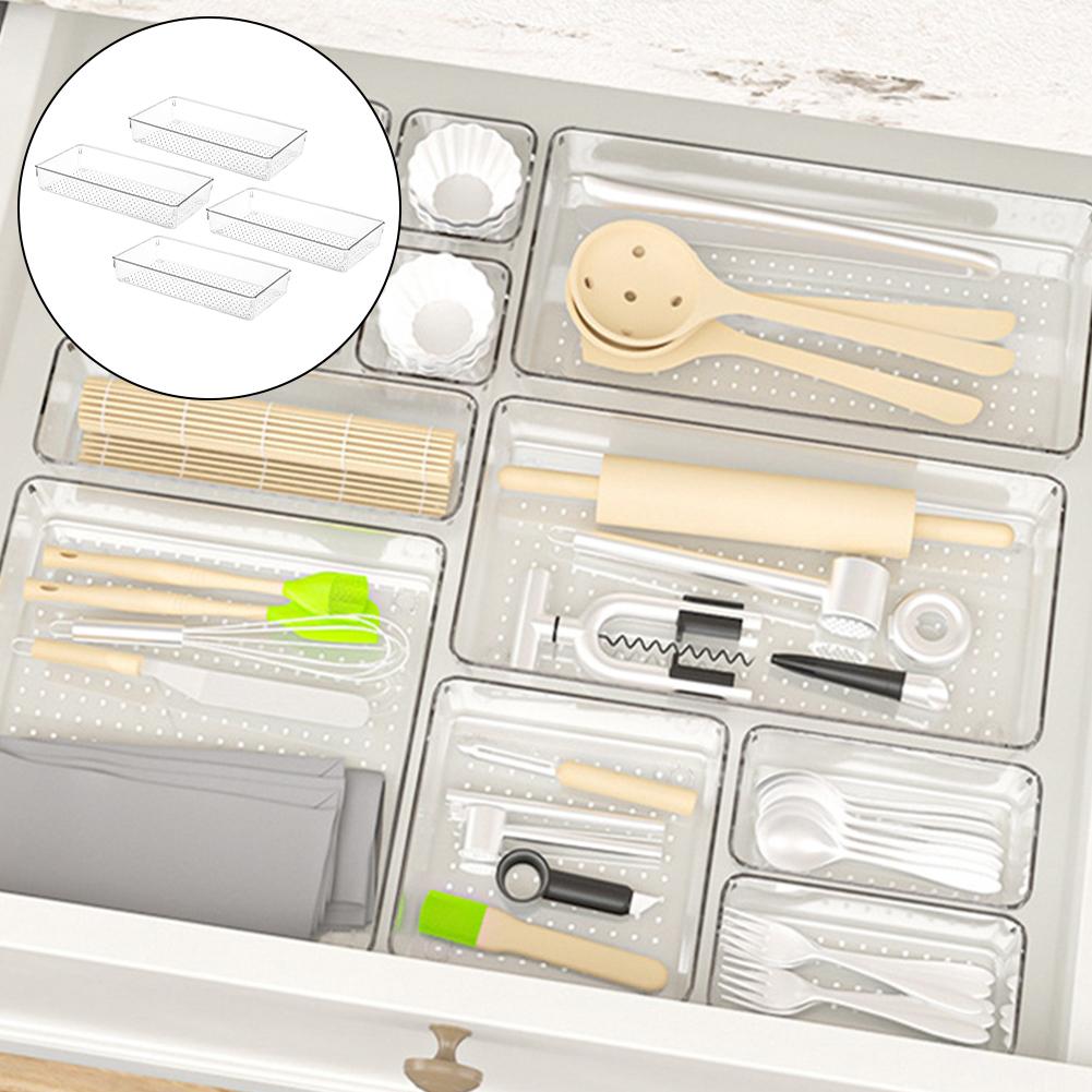 Acrylic Drawer Organizer with Non Slip Base Perfect Storage Solution for Makeup Kitchen Bathroom and Office Items