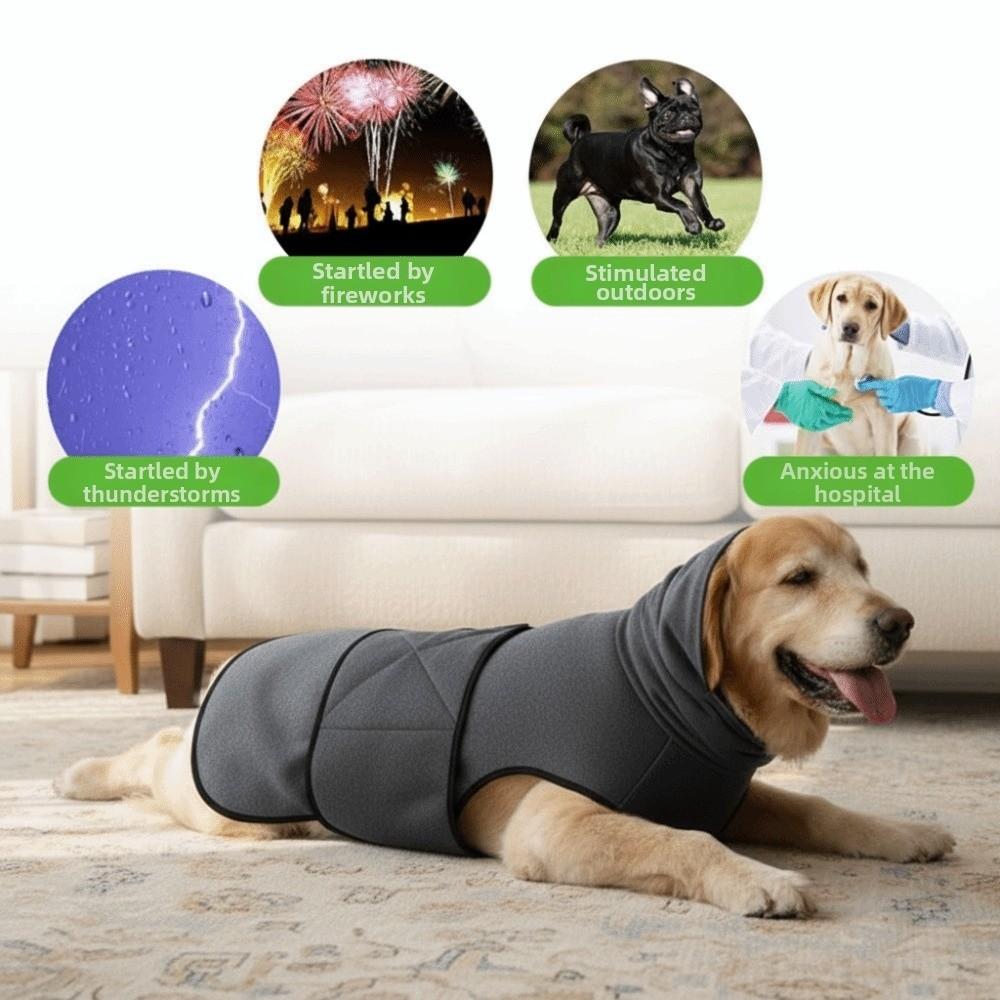 Elastic Dog Anxiety Vest Reflective Warm Dogs Calming Jacket with Hoodie Comfortable Pet Anti-Scare Pullover for Thunderstorm
