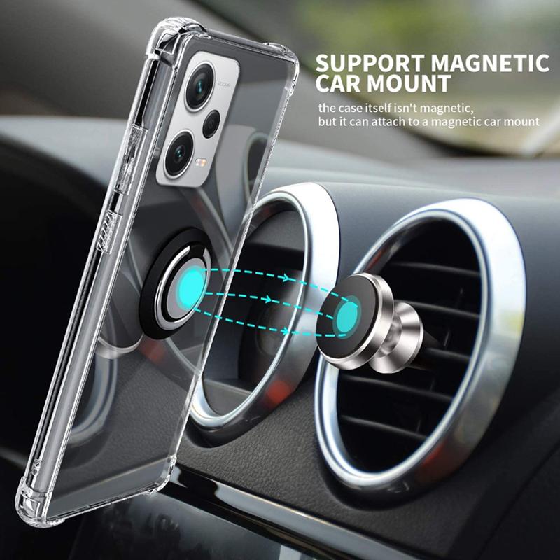 Clear Soft Case For Xiaomi Redmi Note 12 Pro Plus Speed 12 Turbo 11 Pro plus 12S 11S 11T 11R Ring Stand Holder Transparent TPU Silicone Back Cover
