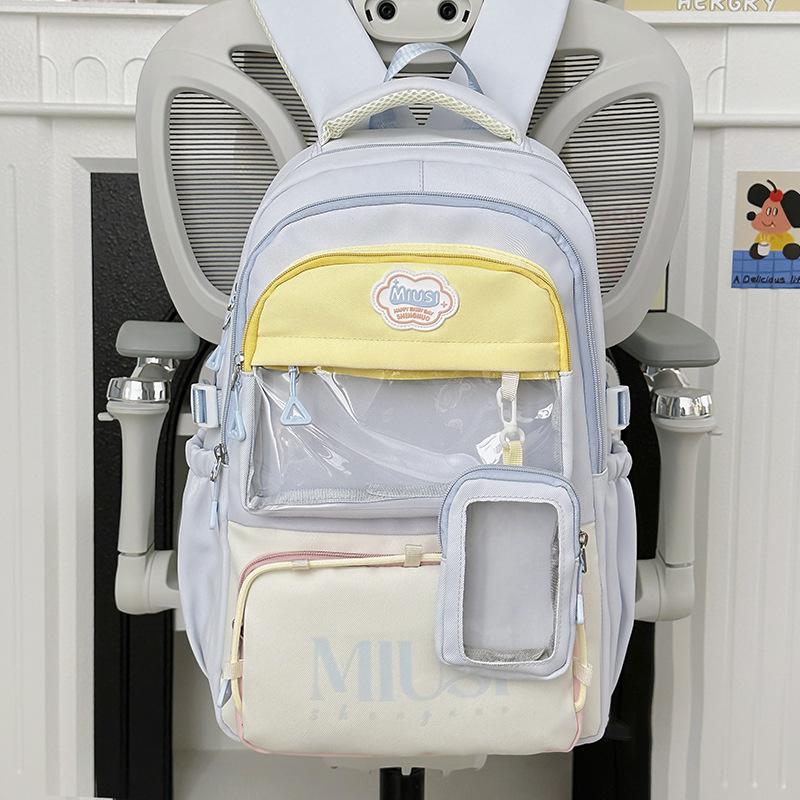 Schoolbag Dopamine Transparent Pain Bag Backpack 1011 New Trendy Large Capacity Niche ins Middle and High School Student School Bag