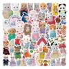 60 Calico Critters Cartoon Plush Animal Stickers for Desk Decoration and Stationery