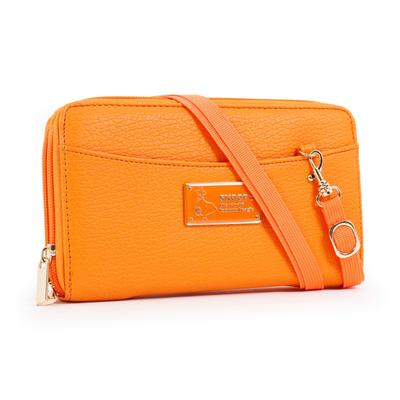 Snoopy Double Zipper Wallet Shoulder Large Colorful Character Merchandise Women's Bag, Capacity, (Orange)