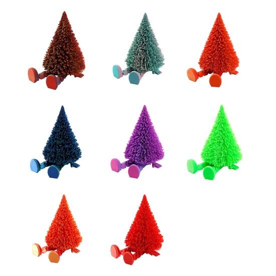 Collectable Movable Figures Christmas Tree Figure, Flexible Joints 3D Printed Holiday Atmosphere Decorations Ornament, Creative Festive Figure