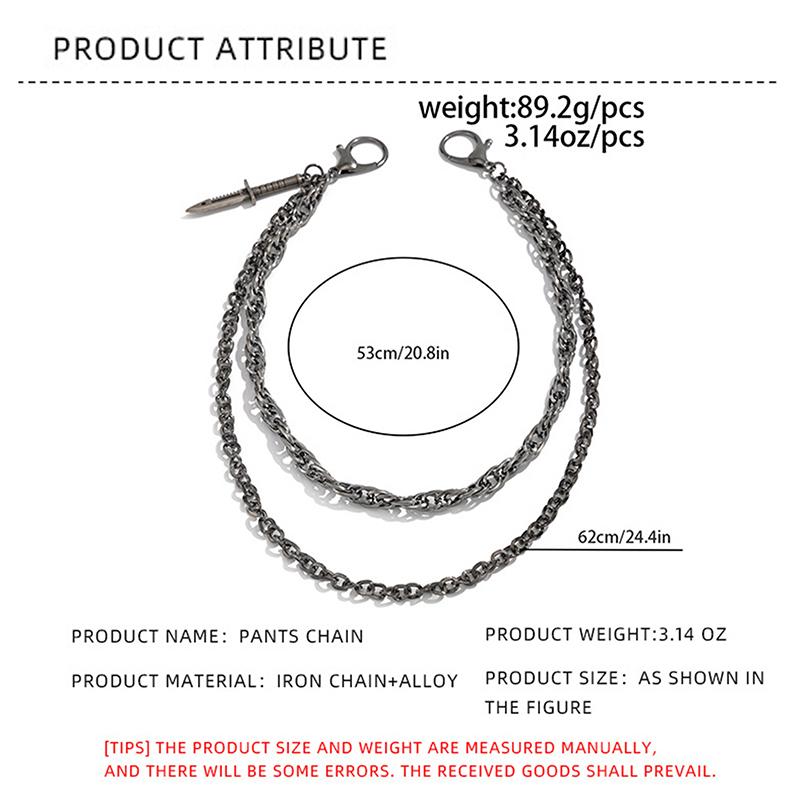 Hiphop Goth Creative Pendant Keychain Waist Belt Men Women Vintage Wallet Trouser Hipster Jeans Chain Jewelry