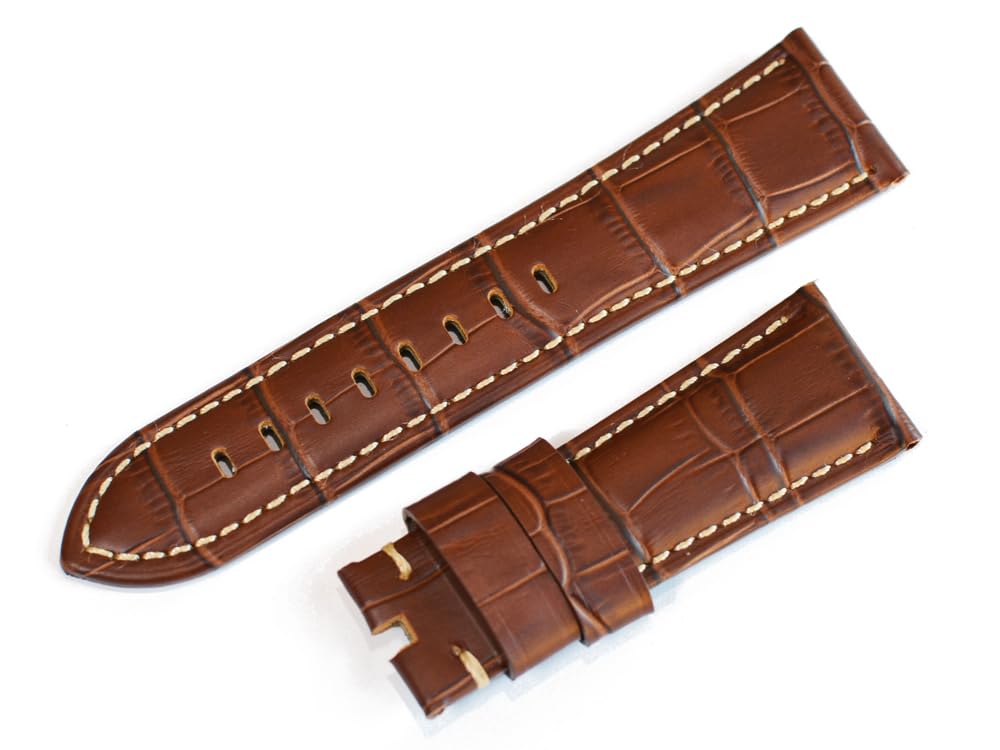 Panerai watch strap, embossed crocodile leather, dark brown, 2622 mm