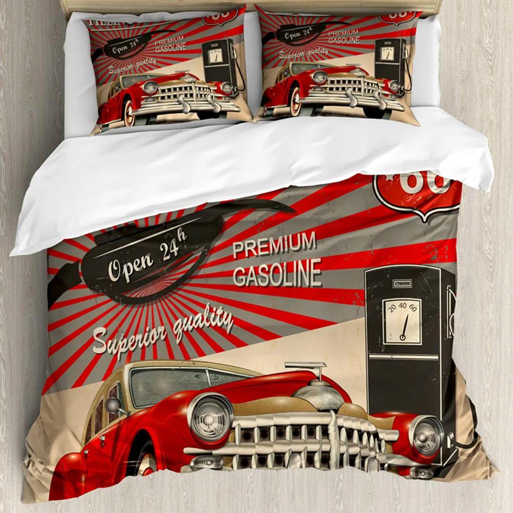 Cars Duvet Cover Set Cartoon Monster Truck Cool Vehicle Duvet Cover Set Bedclothes Double Queen King Size Polyester Qulit Cover