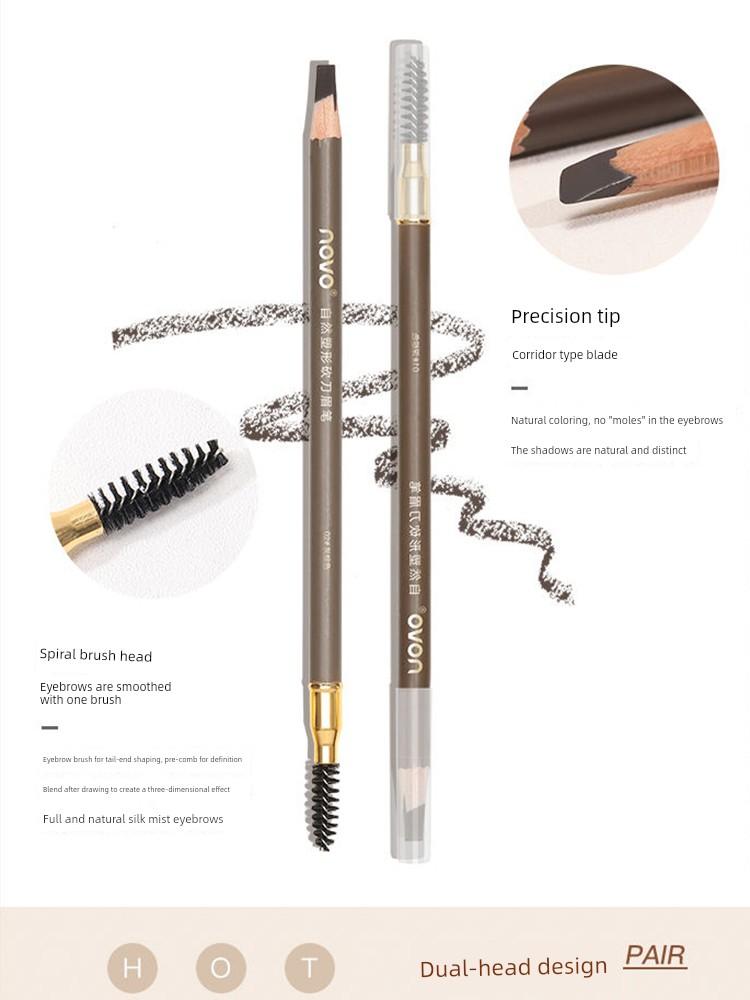 Novo Hard-Core Eyebrow Pencil for Women, Creates Natural-Looking Eyebrows with Distinct, Long-Lasting Lines, Waterproof and Sweat-Resistant,